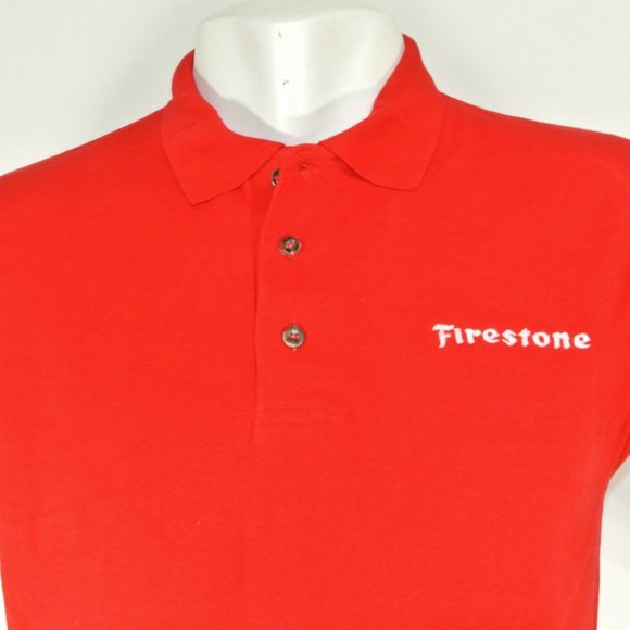 FIRESTONE TIRE Automotive Red Polo Shirt Employee Uniform NEW Size XL - Picture 3 of 7
